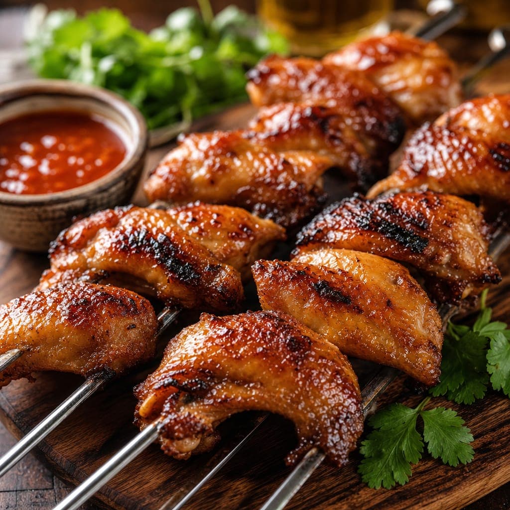 Шашлык крылья в кафе пляжного клуба Ки Кки